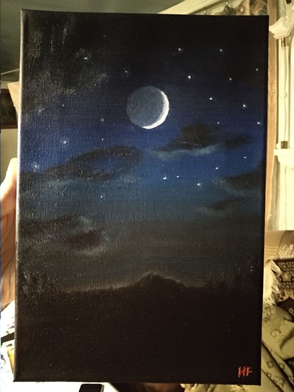 Night, 2020. Oil on canvas. That was a gift for me mom.